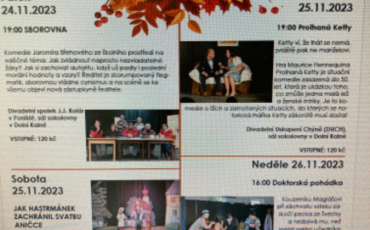 Divadelní víkend 24. - 26. 11. 2023 v Dolní Kalné 