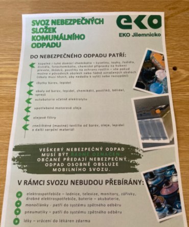Jarní sběr nebezpečného odpadu 2025: 