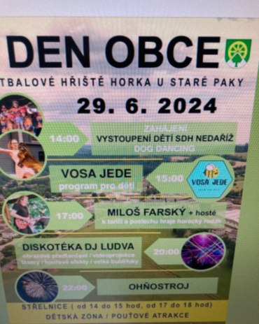 DEN OBCE HORKA - sobota 29. 6. 2024 - hřiště na Horkách u Staré Paky