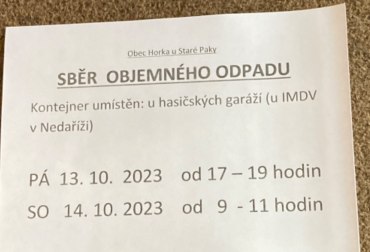 Sběr objemného odpadu