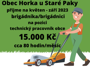 Obec Horka přijme brigádníka/ci